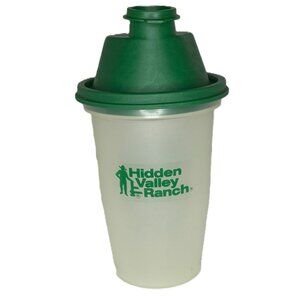 Hidden Valley Ranch Salad Dressing Mixer Shaker Cup 16 Oz Green Lid Plastic